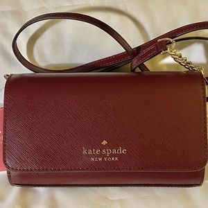 NWT!! Kate Spade Staci Small Flap Crossbody Cherrywood.